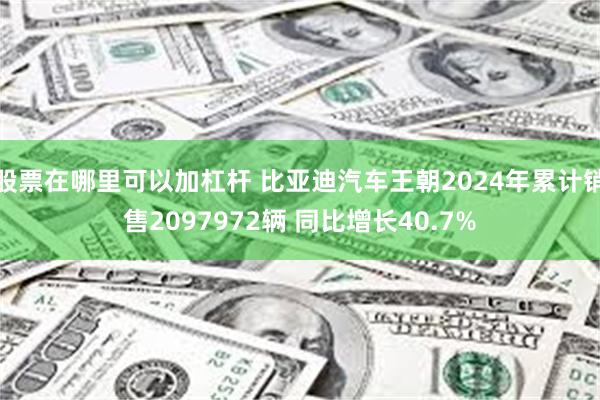 股票在哪里可以加杠杆 比亚迪汽车王朝2024年累计销售2097972辆 同比增长40.7%